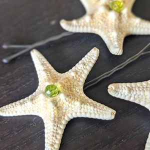 Jade Starfish hair bobby pins - set of 3